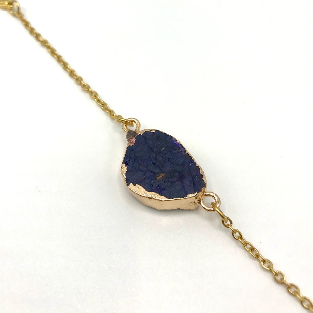 Druzy Agate Bracelet • Gold Plated Stainless Steel - Picture 8 of 8